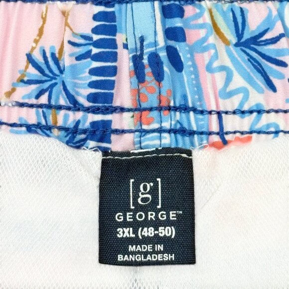 George Men's Stretch Above The Knee Novelty UPF 50 White Postcard Shorts 3XL NWT - Picture 7 of 12